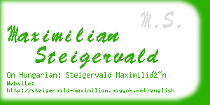 maximilian steigervald business card